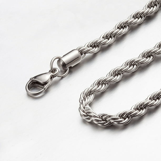 Men's Stainless Steel 6mm Rope Chain Necklace 